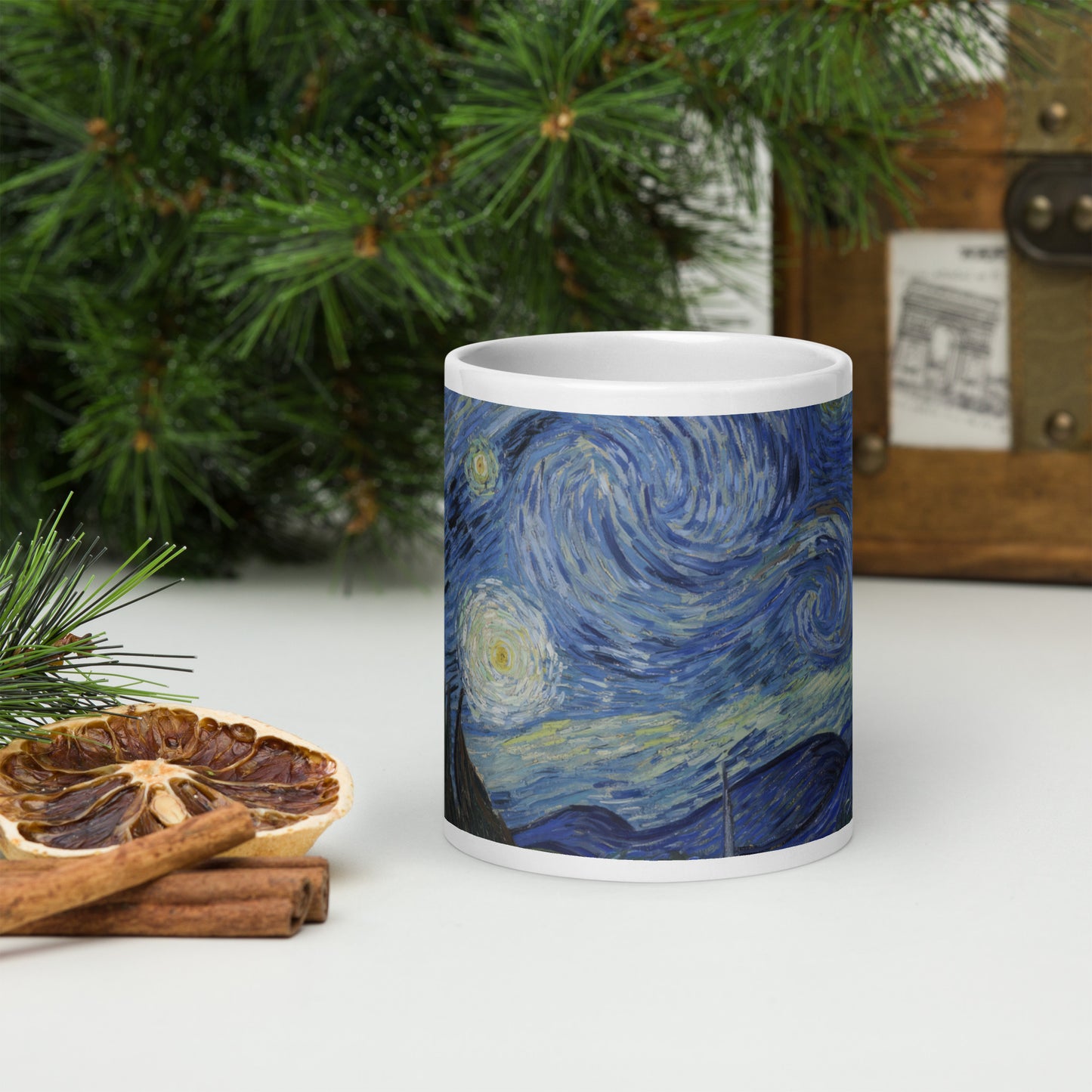 Starry Starry Night White glossy mug