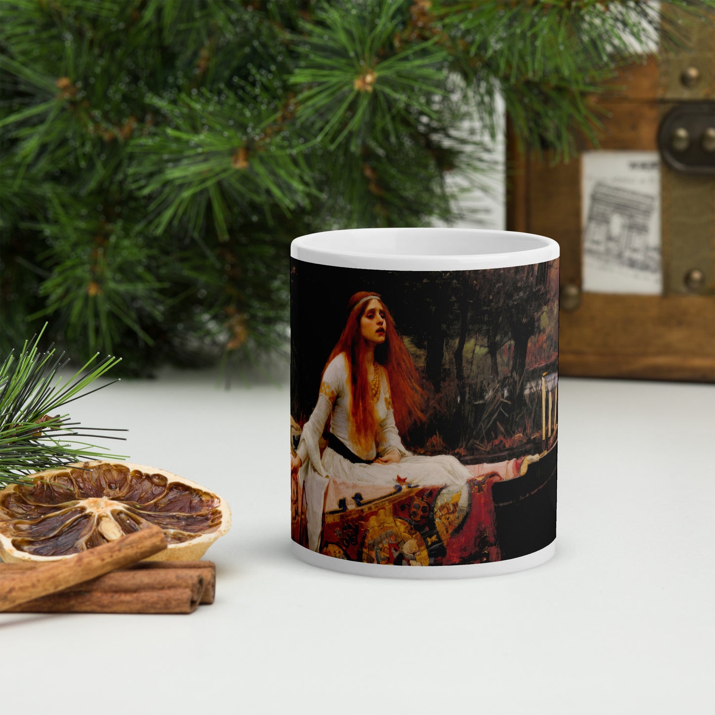 The Lady of Shalott White glossy mug