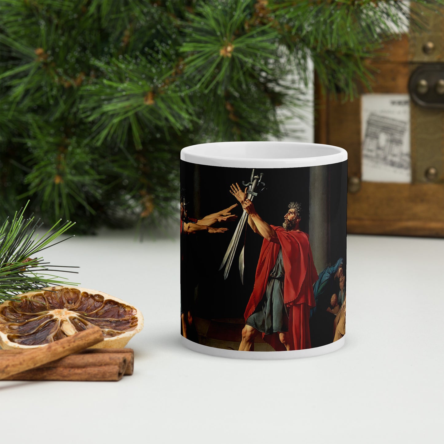 The Oath of Horatii White glossy mug