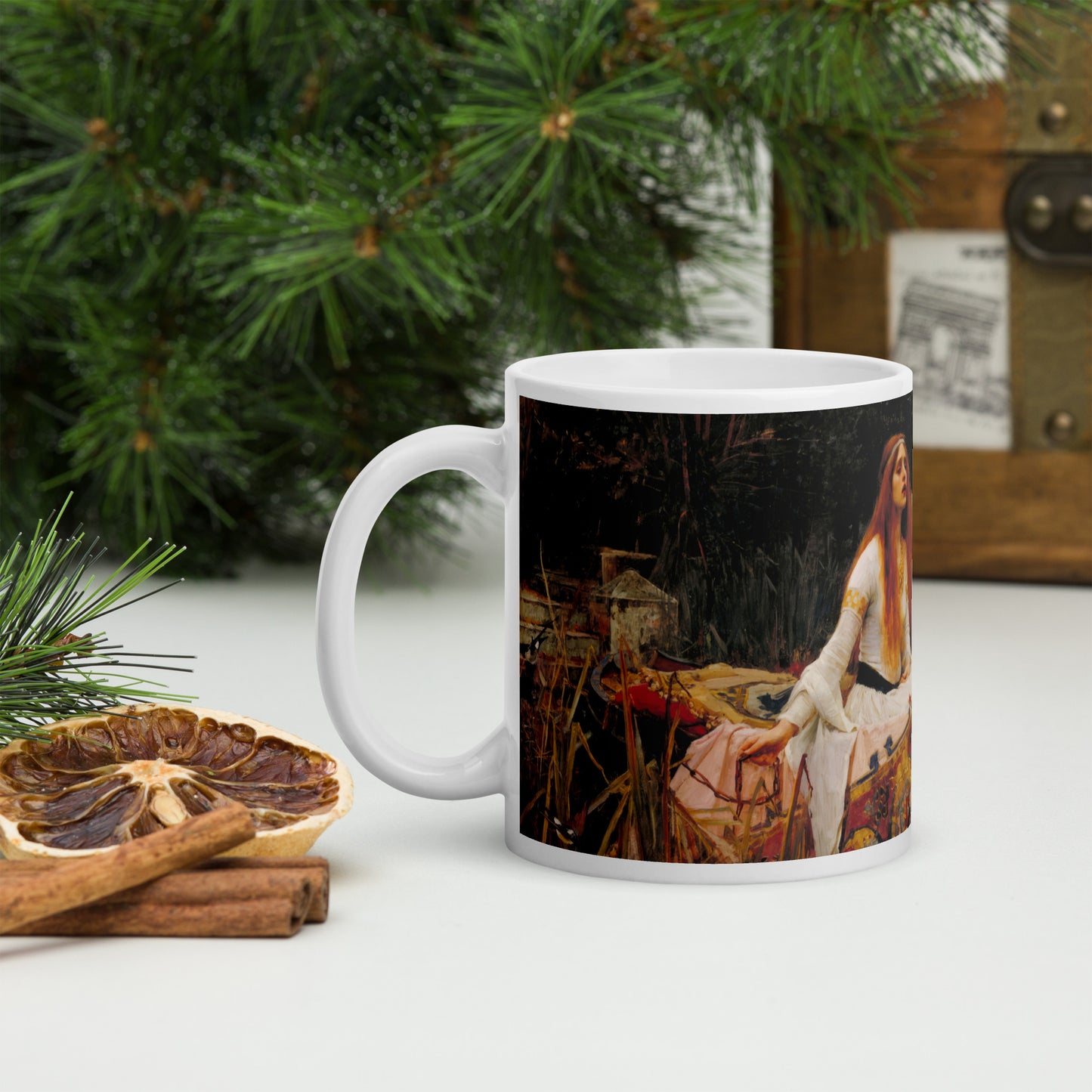 The Lady of Shalott White glossy mug