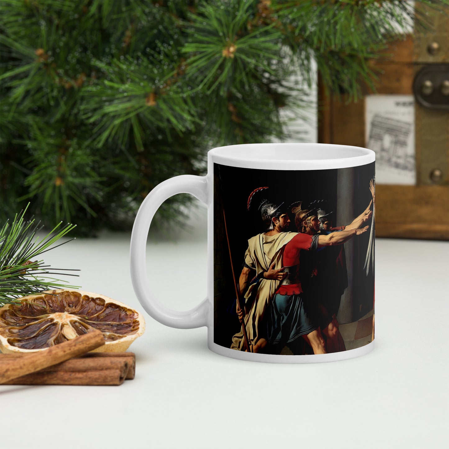 The Oath of Horatii White glossy mug