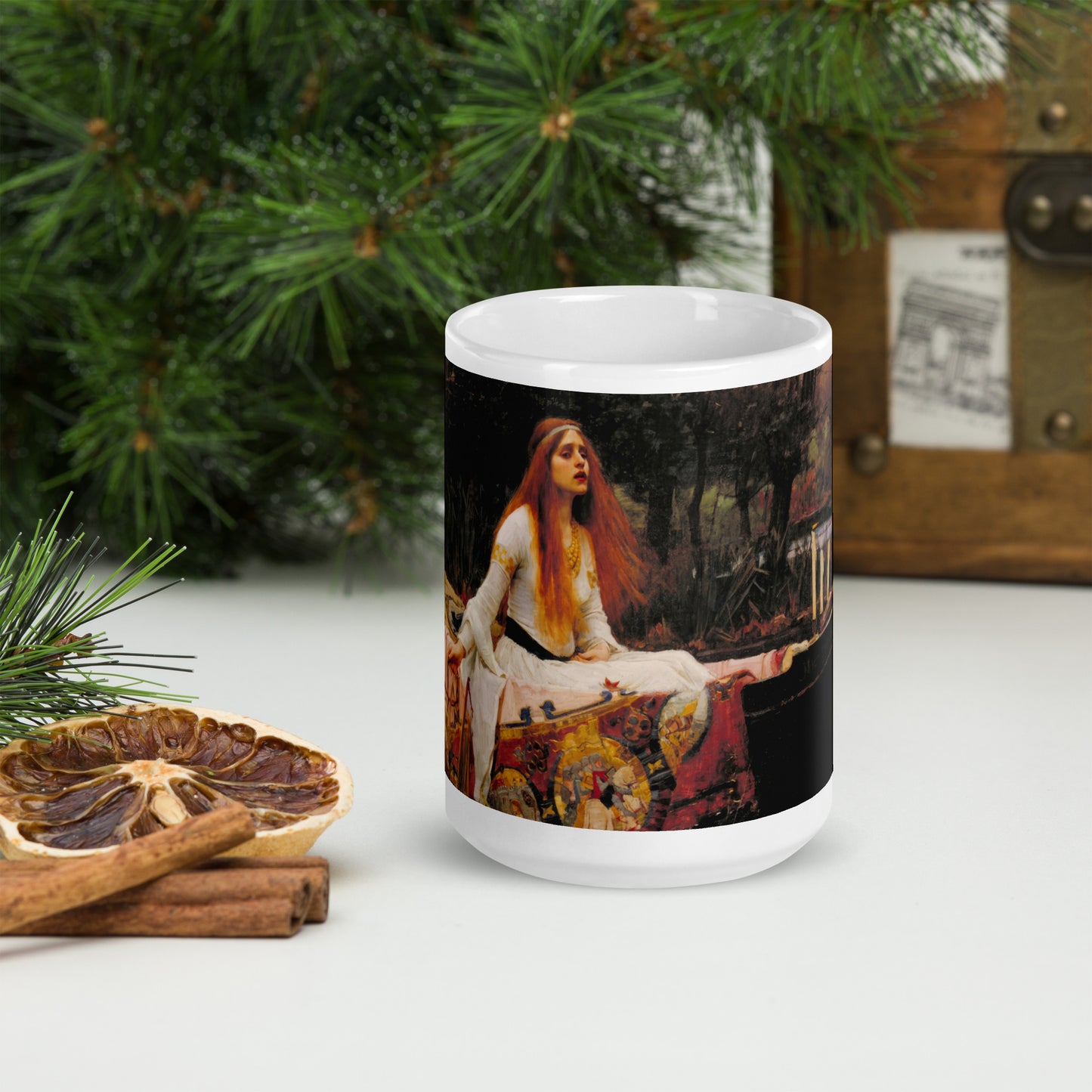 The Lady of Shalott White glossy mug