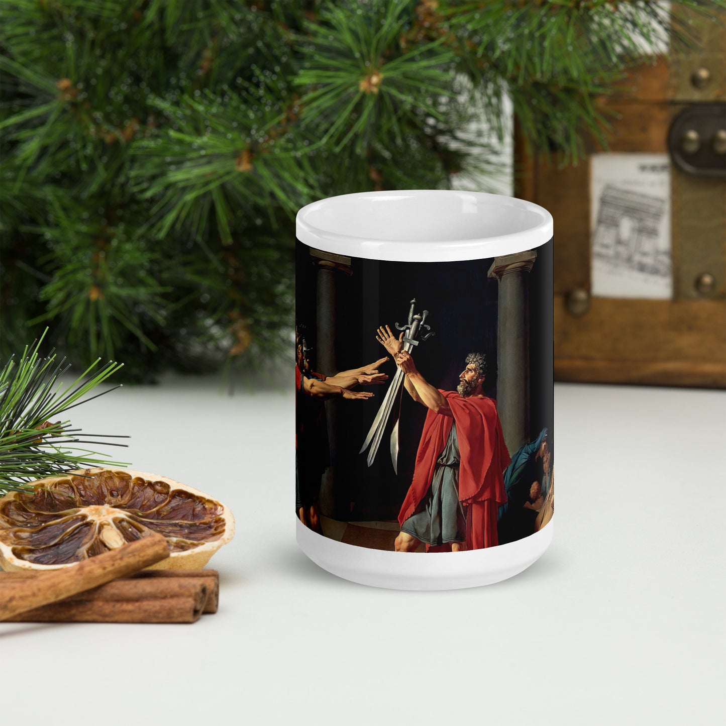 The Oath of Horatii White glossy mug