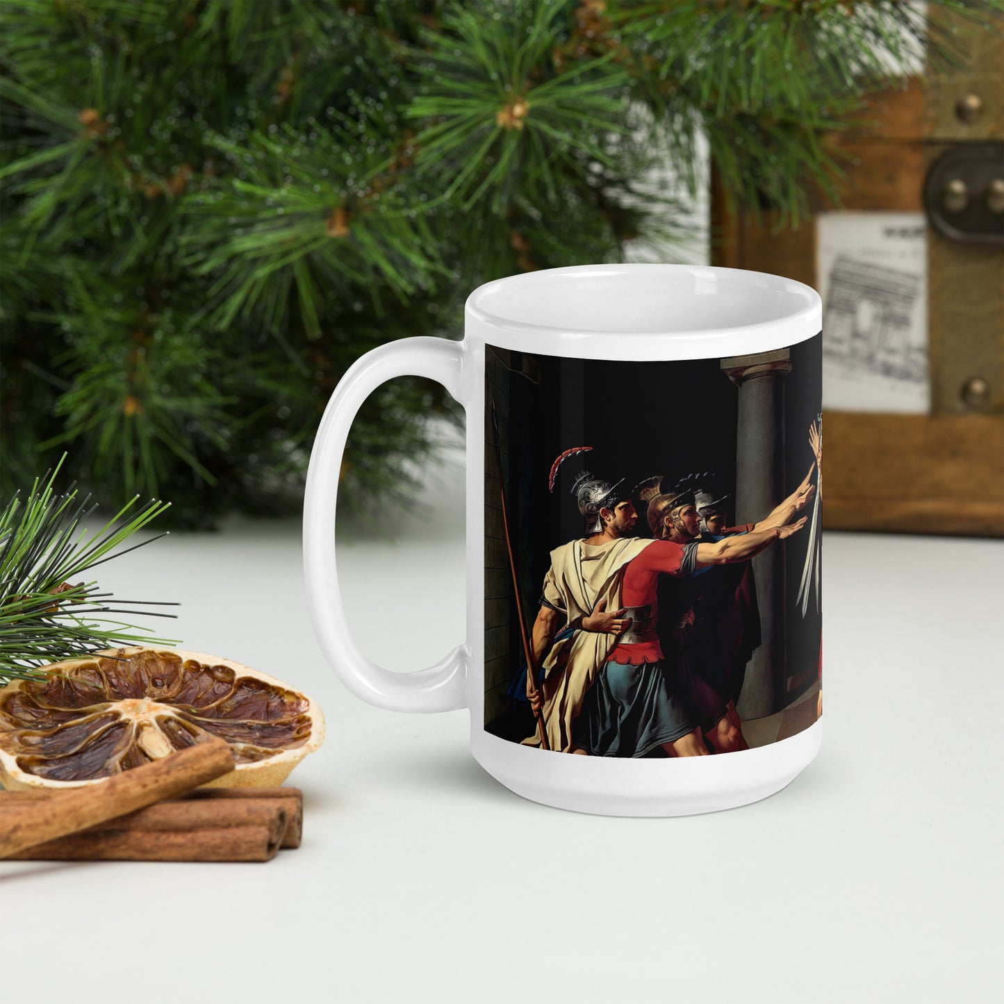 The Oath of Horatii White glossy mug