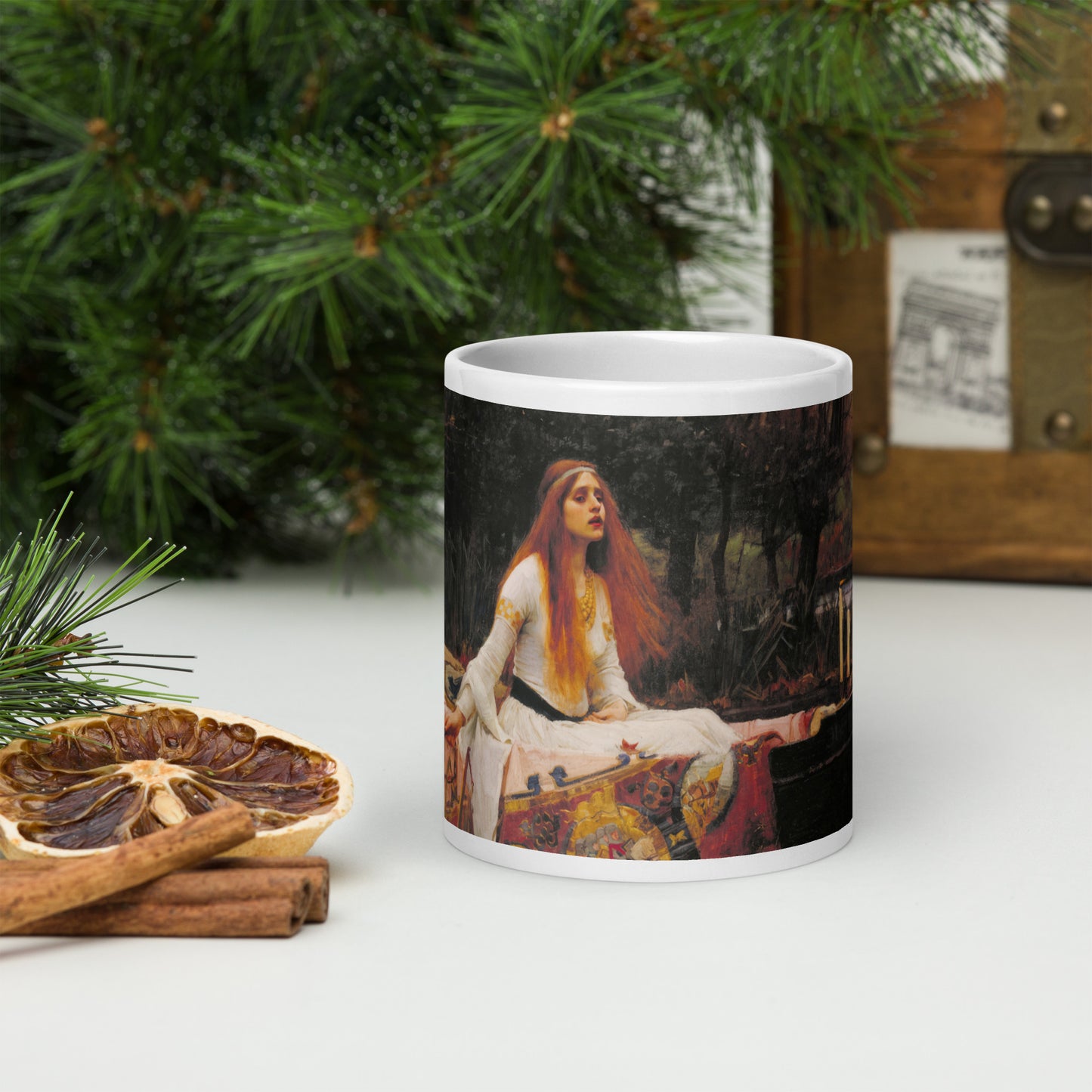 The Lady of Shalott White glossy mug