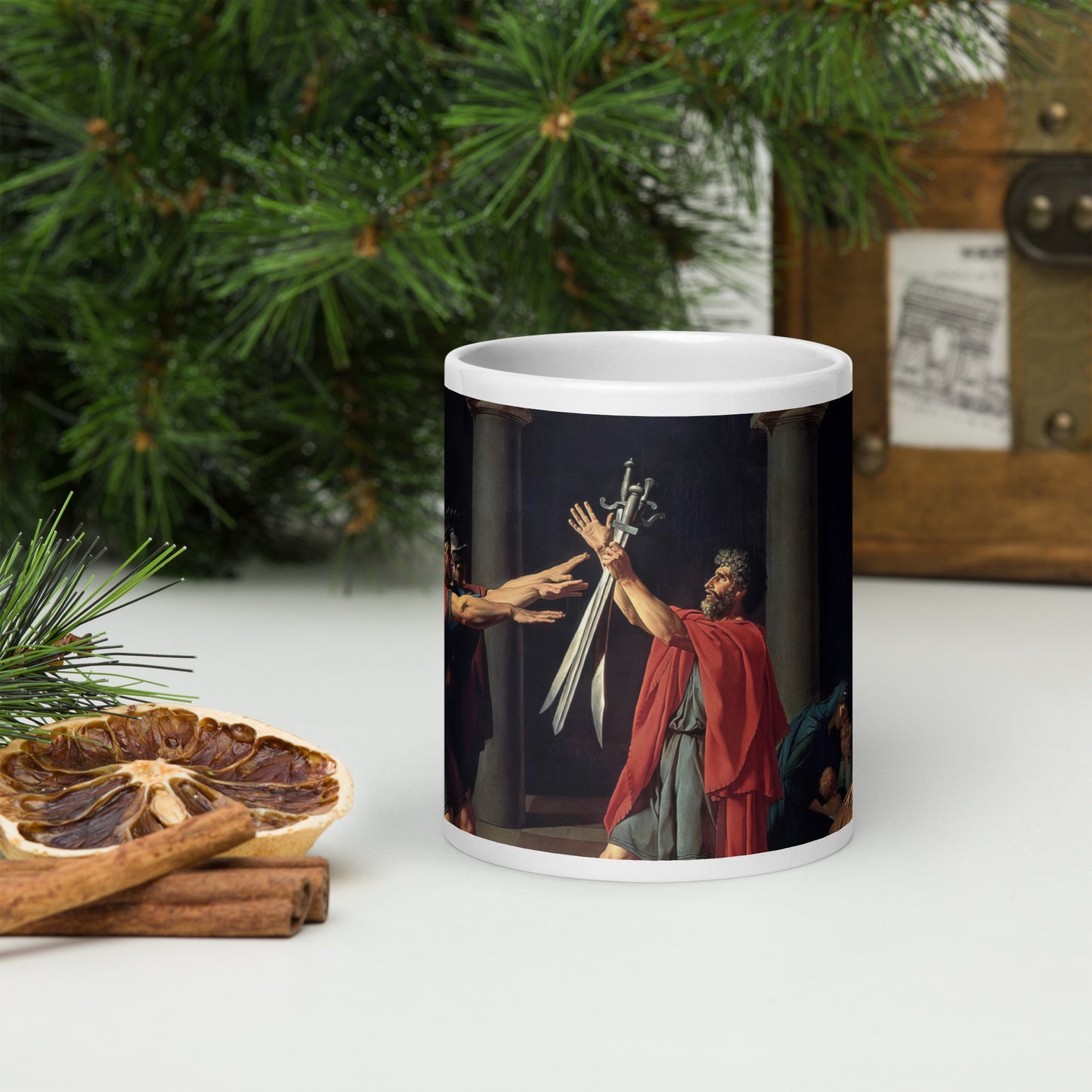 The Oath of Horatii White glossy mug