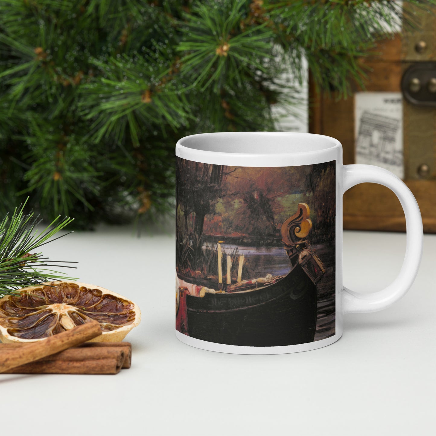 The Lady of Shalott White glossy mug