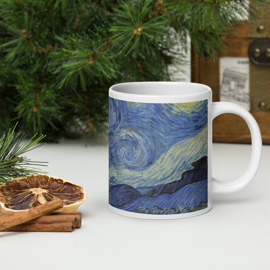 Starry Starry Night White glossy mug